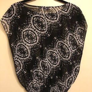 XS-S Sheer Black & White Blouse